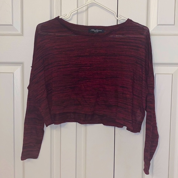 Maroon Long Sleeve Crop Size S - Picture 1 of 2